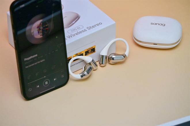 AI同声传译开放式耳机的降噪标杆sanag塞那G9S耳挂式开放耳机(图6)